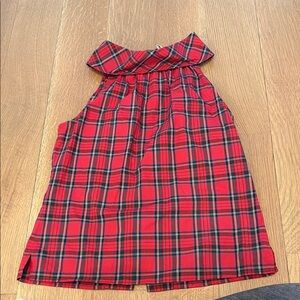Red Plaid Sleeveless Top by Sail to Sable